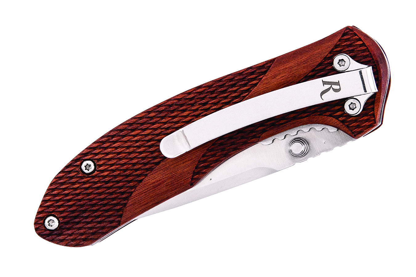 Buck Knives Remington Heritage Series Drop Point Folding Knife with Wooden Handle
